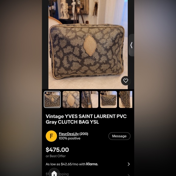 Yves Saint Laurent Brown Leopard-Print clutch/Pouchette - Picture 10 of 10